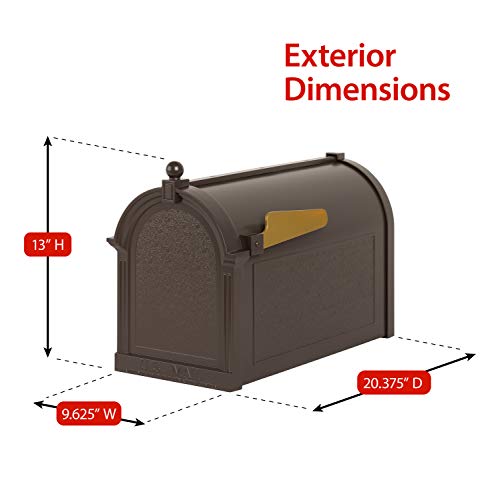 Whitehall Products Deluxe Mailbox Package, Aluminum, French Bronze - Includes Side plaques (Order Form Will be with delivery)