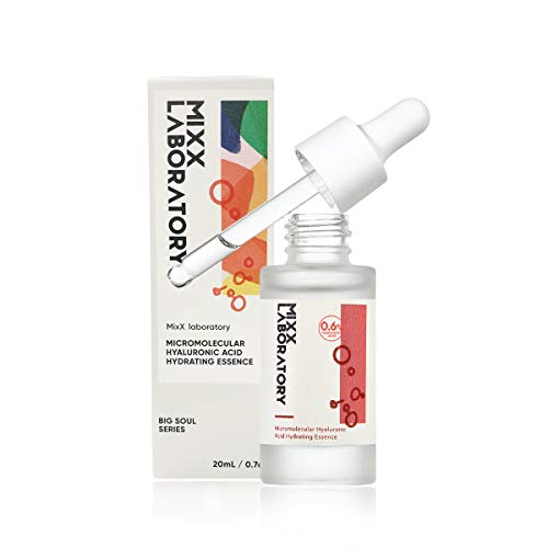 MIXX LAB Hyaluronic Acid Hydrating Serum, Instant Skin Hydrator, Moisturizes, Plump Fine Lines, Best Pair with Idebenone Antioxidant for Dry,Cracked Skin