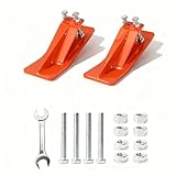 CINCHLYNX 2PCS Ski Edge Protector for Tractors, Upgraded 3/8'' Thickness Tractor Bucket Edge Protector, Snow Bucket Attachments with Dual Bolt Lock, Orange