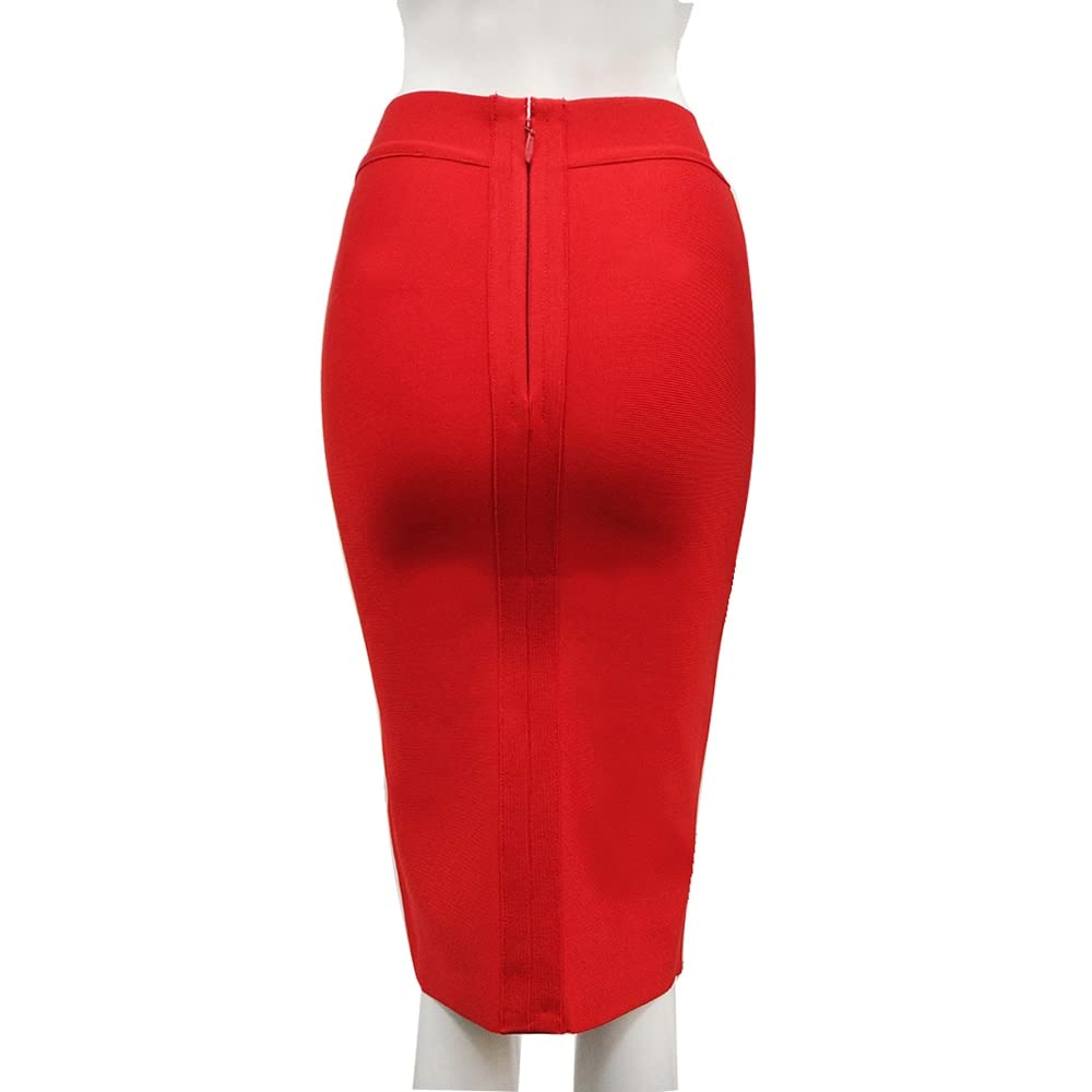 WQZYY&ASDCD Falda De Tubo Faldas De Vendaje para Mujer Falda De Tubo Delgada hasta La Rodilla Faldas De Fiesta Elásticas Elegantes Faldas Ajustadas