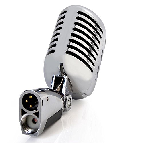 Pyle PDMICR70SL Retro Microphone And Swing Stand - Classic Vintage Professional Dynamic Unidirectional Audio Vocal Performance Mic W/ Adjustable Stand thumb #1