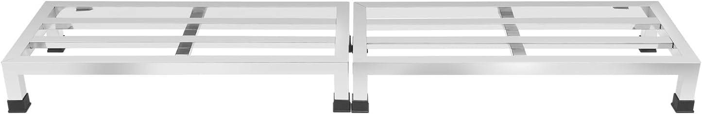 2 Pack Dunnage Rack, 23.6'' x 10'' x 4'' Stainless Steel Floor Shelf, 1100 LBS Commercial Food Floor Rack for Food Service Storage in Restaurant Kitchen Garage Warehouse Supermarket