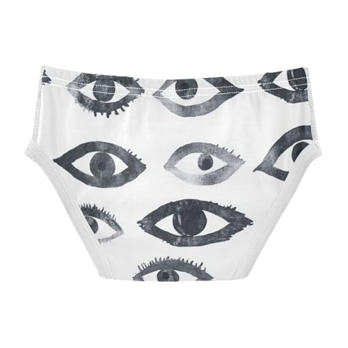 KLL Black and White Evil Eyes Toddler Boys' Pure Cotton Athletic Underwear Cute Children Panties2