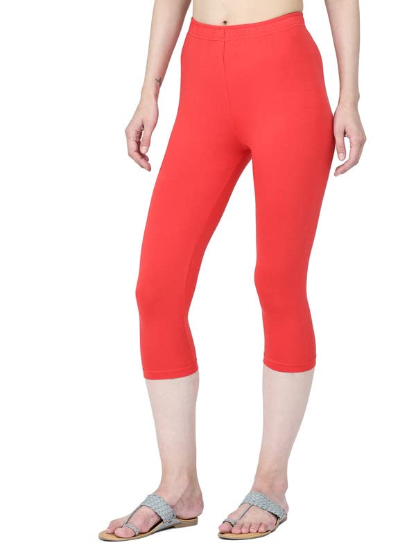 Image of Robinbosky Premium Stretchable Cotton Capri Legging for Women | Suitable for Formal wear & Casual wear | High-End Elastic Makes. The Leggings Squat Proof and Durable for Travel, Yoga, & Workout.