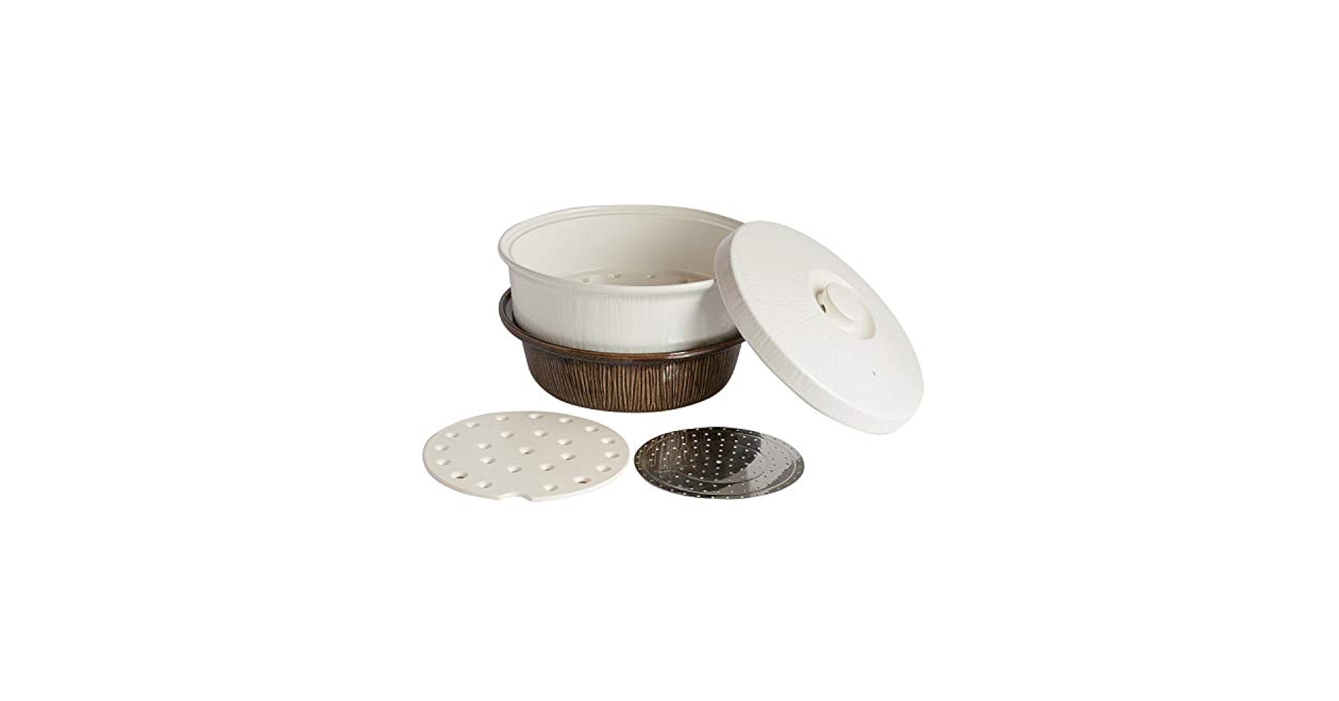 Amazon｜佐治陶器 蒸し器 白 28.5cm 萬古焼 IH対応 せいろ