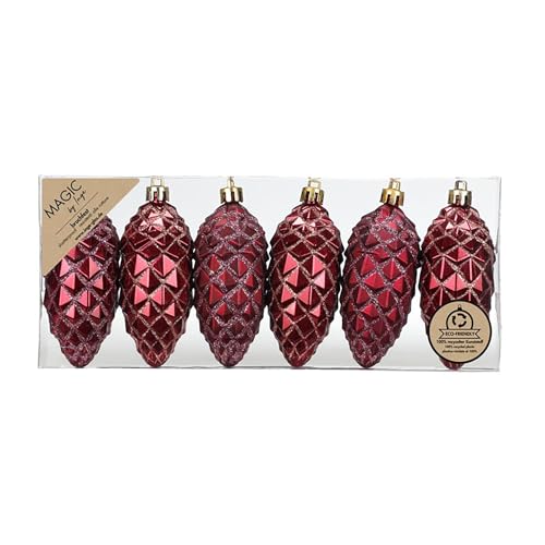 Inge-glas Christbaumschmuck Zapfen 9cm Kunststoff 8er Set - matt &...