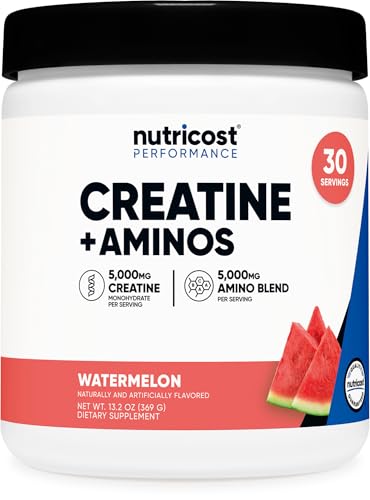Nutricost Creatine + Aminos (Watermelon Flavored) 30 Servings Gluten-Free