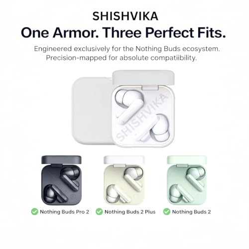 Image of SHISHVIKA Case Cover Compatible for CMF by Nothing Buds Pro 2 / Buds 2 Plus /Buds 2 (White, S - Pin)