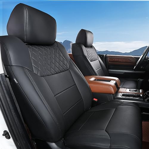 Xipoo Seat Cover Compatible with 2014-2021 Toyota Tundra Crewmax Seat ...