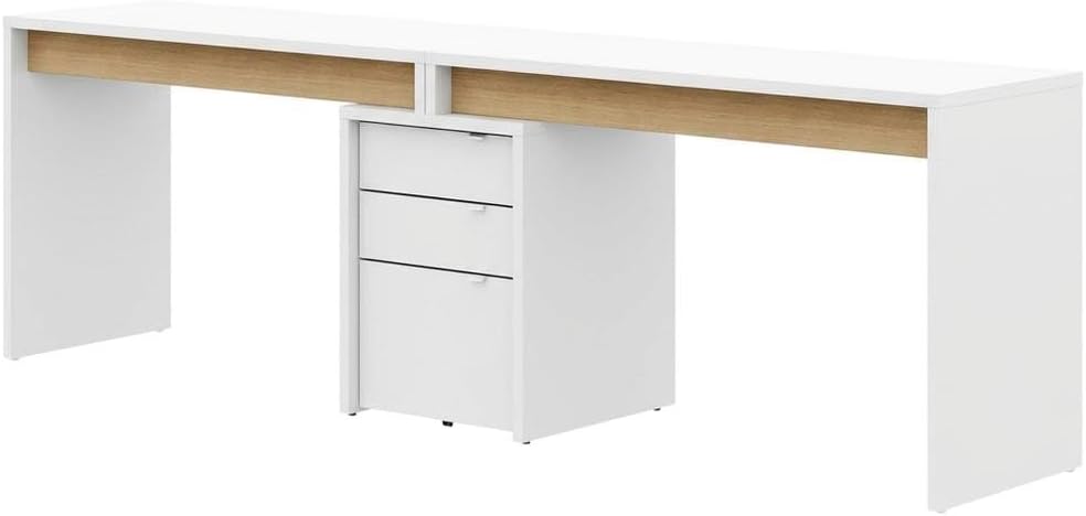 White 3-Piece Home Office Set with Multi-Purpose Storage Desks, Durable Construction, Modern Design, Ideal for Workspaces