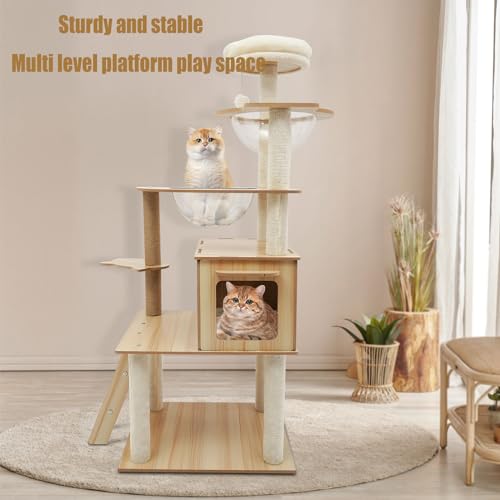 Árbol para Gatos de Madera con 5 Niveles y Cápsulas Acrílicas miniatura 5