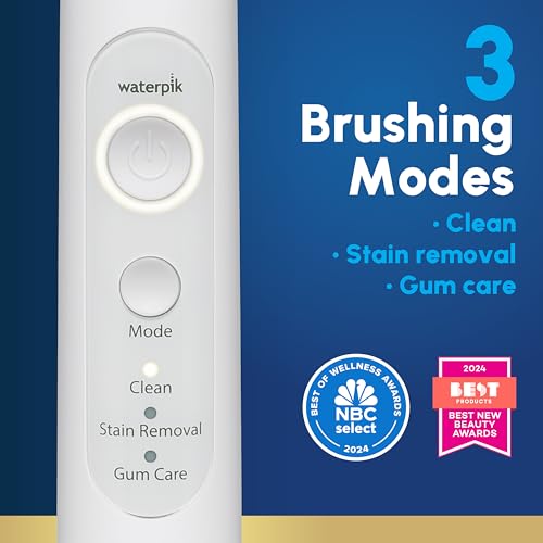 Image of Waterpik Sensonic Complete Care Water Flosser and Rechargeable Electric Toothbrush Combo Set for Teeth Cleaning and Flossing, CC-04, White, Packaging May Vary