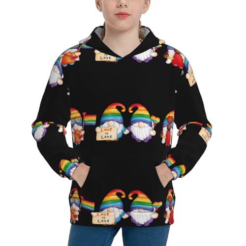 Lgbt Gnome Kid Hoodies Boys Sweatshirts Girls Pullover with Pocket