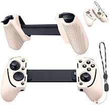 Silicone Grip Case for Razer Kishi Ultra Gaming Controller,Controller Grip Protective Cover Compatible with Razer Kishi Ultra Gaming Controller,Handle Protective Case Cover with Lanyard Off White
