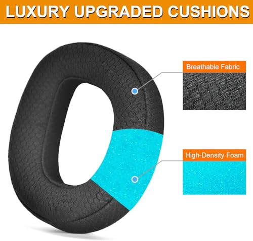 Almohadillas para auriculares Defean de tela mesh para Turtle Beach Stealth 700 Gen 3 | Almohadillas de reemplazo y espuma para micrófono, espuma de alta densidad para cancelación de ruido miniatura 4