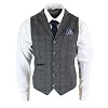 Heren gilet: klassiek gekeperden wollen visgraat geruit bruin grijs slim fit vintage