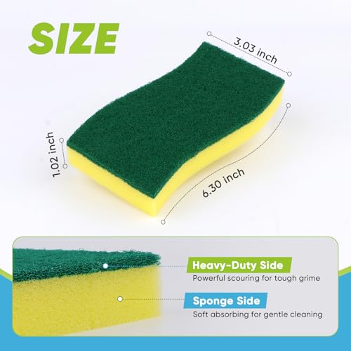 Image of AIDEA Sponges Kitchen, XL Heavy Duty Dish Sponge, Cleaning Dish Scrubber Sponge for Home and Kitchen, Extra Large Cleaning Supplies for Pots, Pans, 12 Pack