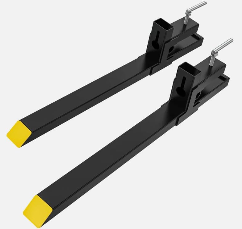 43" 4000lb Clamp on Bucket Pallet Forks Tractor Loader Skid Steer Attach 60''