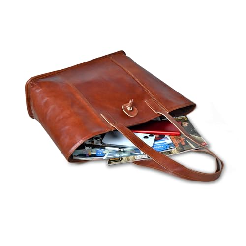 Vintage Genuine Leather Tote Handbag Shopper Purse Shoulder Bag for Women Office Laptop4