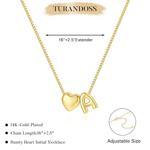 Turandoss Gifts for Girls Kids Jewelry, Heart M Initial Necklace for Girls - image 8