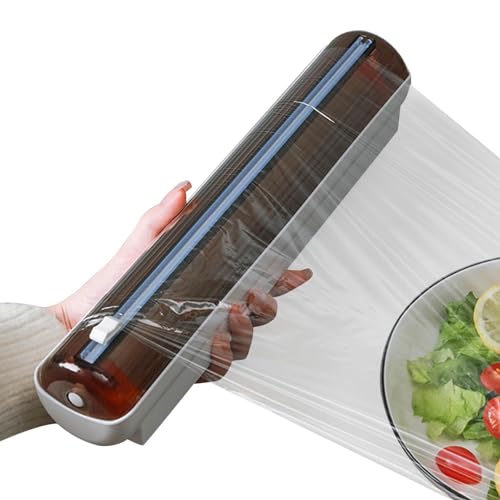 Dispensador de film transparente, cortador de film transparente, dispensador de envoltorio, dispensador de láminas de alimentos, cortador reutilizable de film transparente, dispensador de láminas de