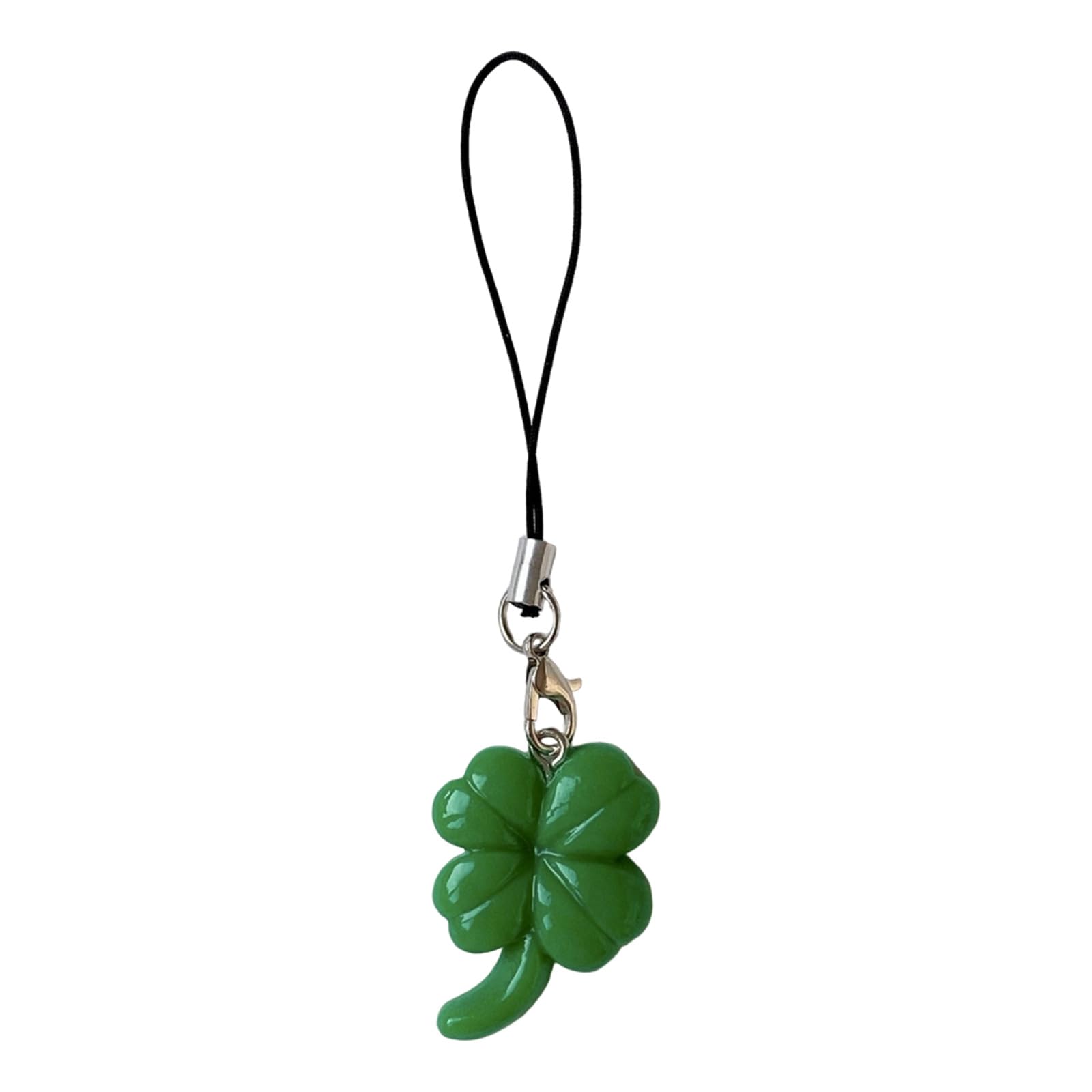 NEWFT Green Four Grass Pendant Sweet Phone Chain Strap Hangings Decoration Keychain Lanyard Small for Women Girls