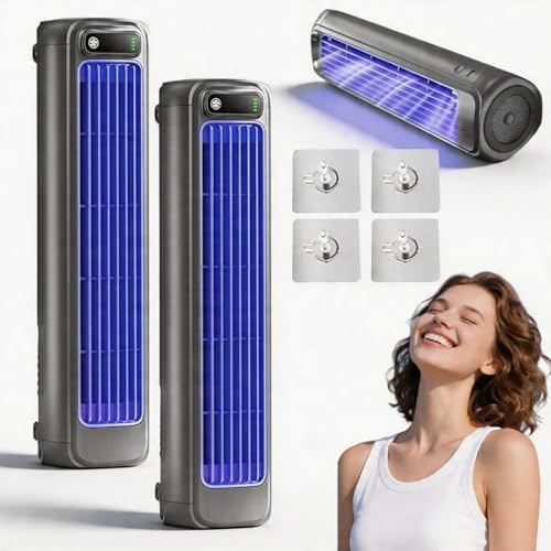 2026 New Cooling Ace Portable Air Conditioner Cooling Ace Portable A/C Cooling Fan with 3 Speeds & LED Touch Screen USB Rechargeable Air Cooler for bedroom Kitchen Office Home (Grey*2)