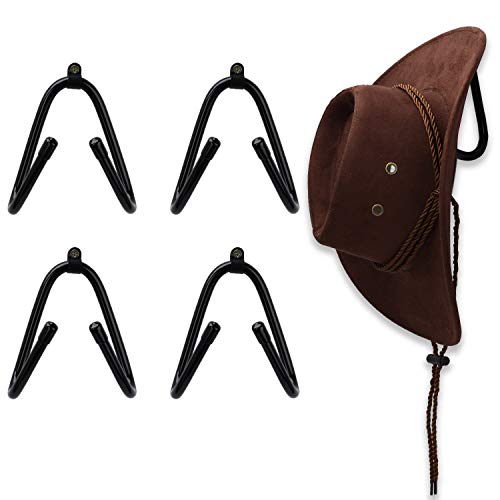 LEVOSHUA 4 Pack Cowboy Hat Rack Wall Mount Cowboy Hat Holder Hat Hanger