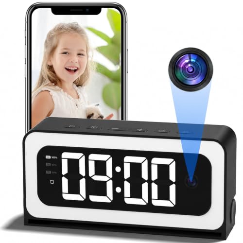 Image of Alarm Clock Camera 2K, 5G&2.4GHz WiFi Nanny Cam Wireless Indoor Camera for Home Security, Color Night Vision, AI Human Dection for Baby Pet Elderly