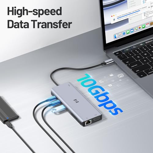 Station d'accueil USB C quadruple affichage avec DisplayPort 8K et transfert ultra rapide 10 Gbit/s - 6