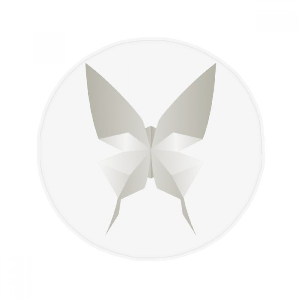 Tapis rond papillon blanc origami antidérapant pour entrée et cuisine