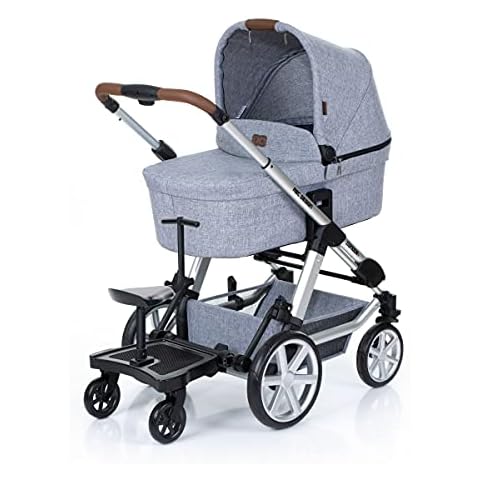 Set ABC Design Trittbrett Kiddie Ride On 2 mit Stoffwindel von Kinderhaus Blaubär | Mitfahrbrett universal passend | Rollbrett für Kinderwagen Buggy bis 20 kg, Größe:SET Trittbrett + Sitz Cover