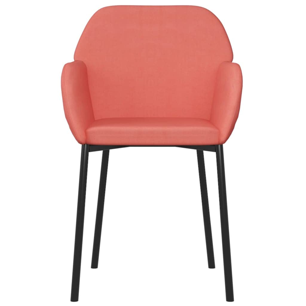Set di 2 sedie da pranzo imbottite in velluto rosa, con braccioli, ergonomiche, girevoli, design moderno, stile scandinavo, struttura in metallo stabile, comodo schienale