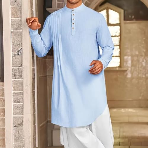 Dishdasha arabe homme en lin-coton : restez au frais et digne pendant les fortes chaleurs - 5
