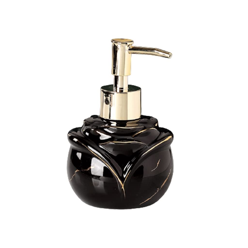 210 ml/7, 1 uncji ceramiczna butelka z pompką w kształcie róży(Black)