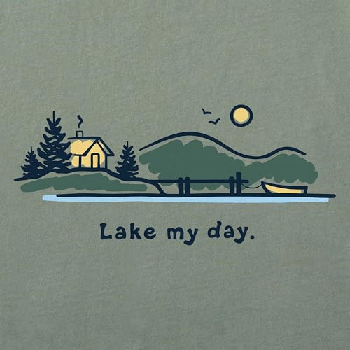 Life is Good Men's Crusher Tee, Short Sleeve Cotton Graphic T-Shirts, Lake My Day2