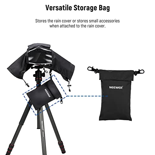 Image of NEEWER Camera Rain Cover, Small Size Durable Nylon Raincoat Compatible with Canon Sony Nikon DSLR Mirrorless Vlog Camera & Lenses Within 200mm, with Sleeves, Drawstrings, Viewing Window, PB003