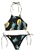 Cupshe Fashion Women's Pineapple Printing Halter Padding Bikini Set (M), Multicolor