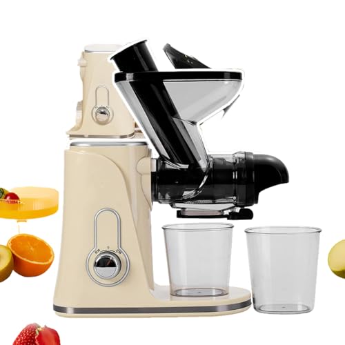 Exprimidor de prensa en frío con separación de residuos, extractor de jugo de masticación lenta, 90% de rendimiento de jugo, funcionamiento silencioso, fácil de limpiar, compacto para uso doméstico