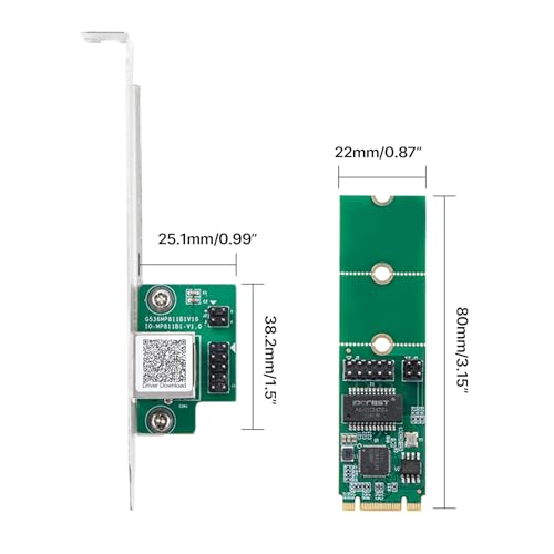 Adaptateurs M.2 Ethernet 2,5 Gigabits 25000 Mbps RJ45 Intel I225 PC - 5