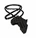 Shiny Jewelers USA Mens Africa MAP Wood African Continent Egyptian Symbol Wooden Bead Chain Necklace (Black)