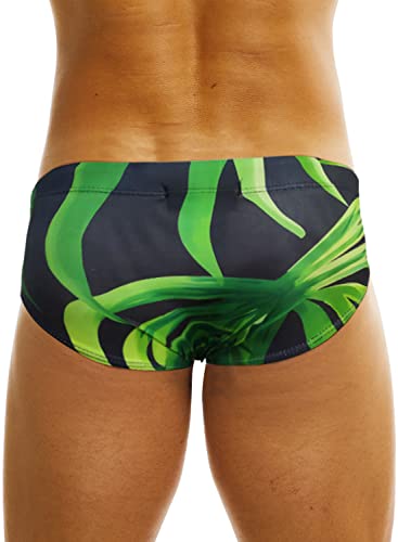 MIZOK Men's Quick Dry Swim Bikini Briefs Hot Print Swimwear with Drawstring3