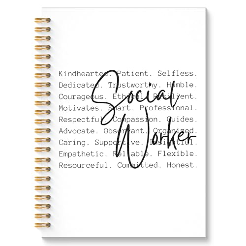 ROXMART Social Worker Glitter Spiral Notebook, Social Worker Gifts for Women Journal, Human Services Welfare Workers Hardcover Notebook Journal for Writing Note Taking, 5.5x8.3 Inch