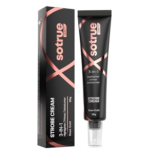 Sotrue Strobe Cream Rose Gold for Face Radiance, Multipurpose Strobe Cream, Dewy Glazed Instant Glow, Highlighter For Face, Boosts Hydration – For All Skin Types