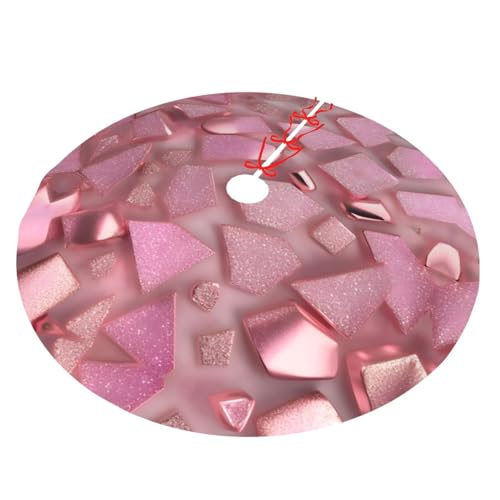 Jupe sapin de Noël rose or à paillettes imprimées pour décoration de fête - 3