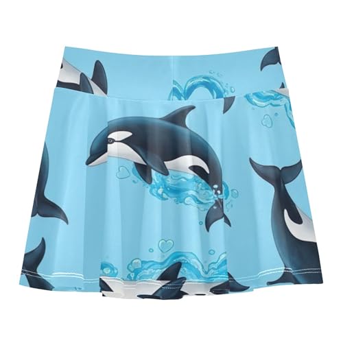 Dolphins Light Blue Toddlers Tennis Skirts Children Girls Skorts Athletic Shorts Butterfly Skirt 4t2