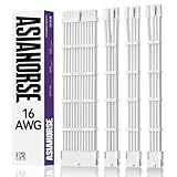 AsiaHorse PC用スリーブケーブル GPU/CPU用PC電源 延長ケーブル 白雪姫 [16AWG高性能銅コア] 4本 & 30CM 2本の8ピン GPU 1本の8ピン CPU 1本の24ピン ル 柔軟で管理が容易です 延長ケーブルは1000Wの電源ユニットに対応し、GPU RTX 4060/30/20/16シリーズとも互換性があります