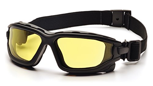 Pyramex I-Force Sporty Dual Pane Anti-Fog Goggle, Black Frame/Amber Anti-Fog Lens