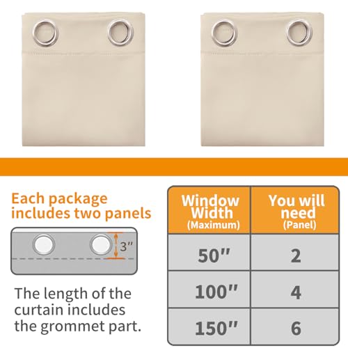 Image of YoungsTex Short Blackout Curtains 45 Inches Long for Window - Small Thermal Insulated Drapes with Grommet Room Darkengin Privacy for Kitchen Bathroom Window, 2 Panels, 34 x 45 Inch, Champagne