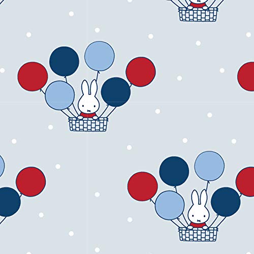 Miffy Holiday Collection Balloon Grey Fabric - Sold Per 1/4 Metre (Long Quarter)